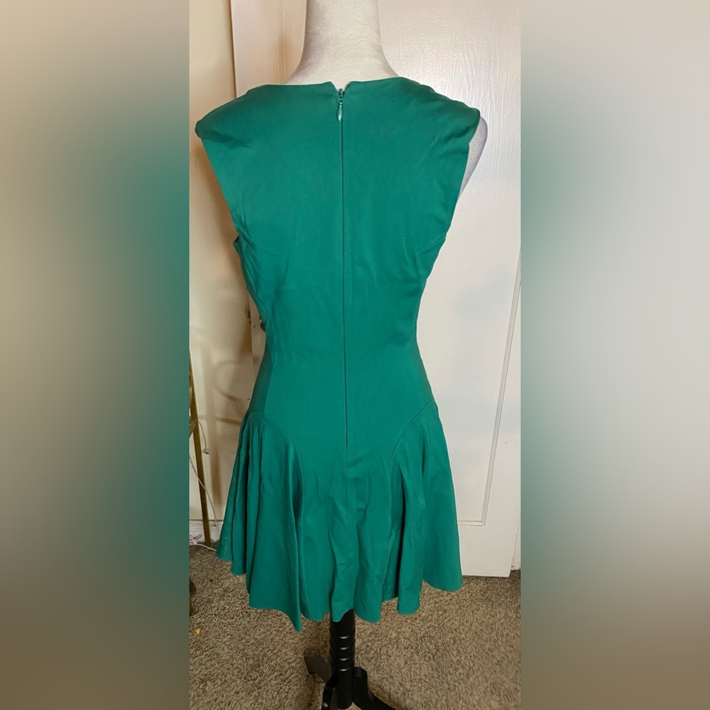 Vintage Bebe Circle Skirt Fit and Flare Cocktail Midi Dress Business Casual - Picture 3 of 4